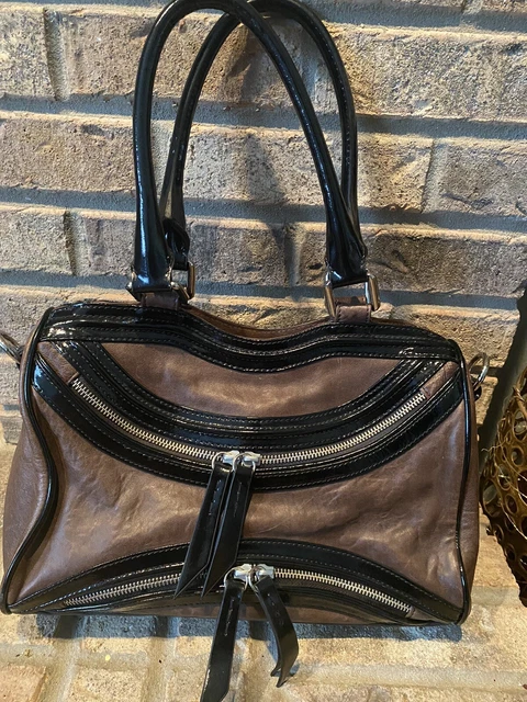 Treesje Asher Satchel Handbag Brown Leather