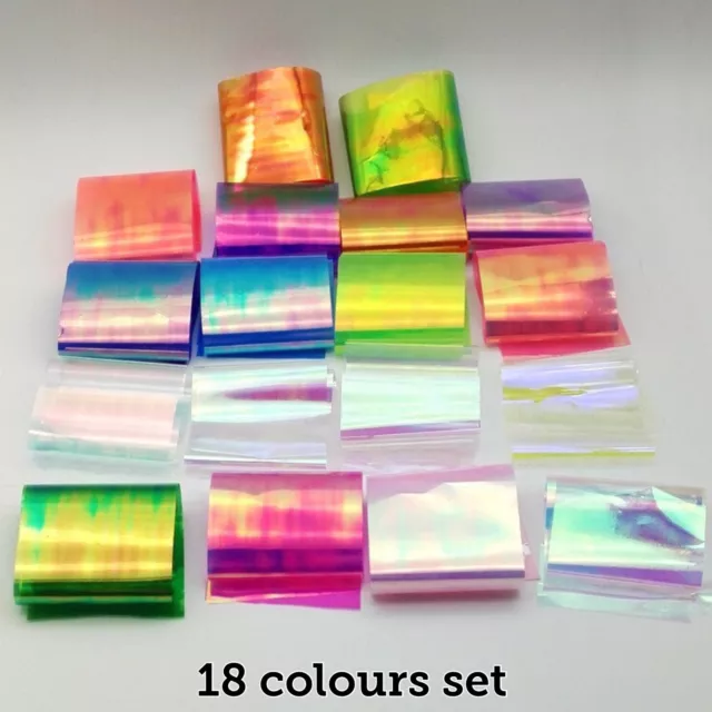 Aurora Nail Foil Ice Cube Cellophane Broken Glass Film Stickers Shiny Paper DIY