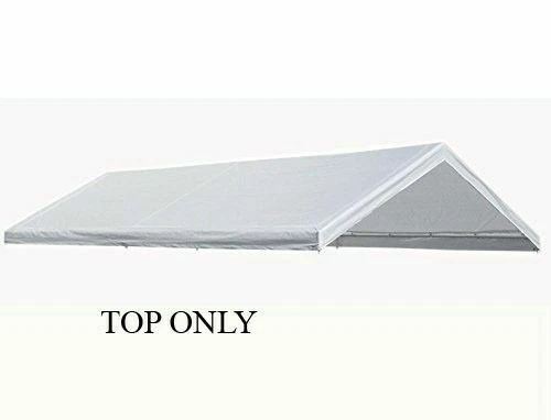 Day Star Shades 20' X 40' White Canopy Replacement Cover – Heavy Duty Waterproof Polyethylene Tarp With Valance