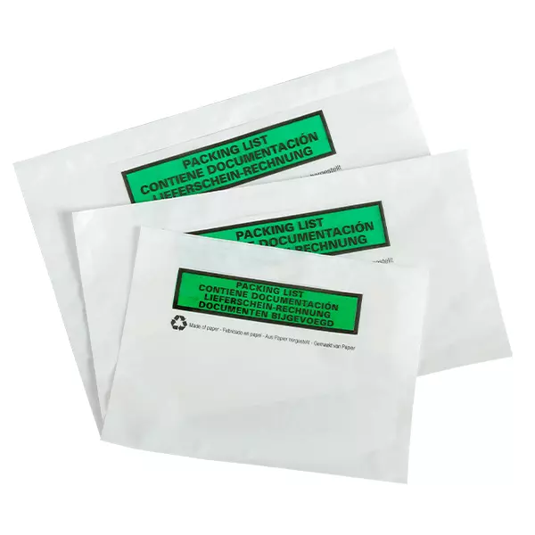 Sachets Adhésives Porte-Documents Papier 22,8x12 CM Int Type A4 Pli En 3 250 Pz