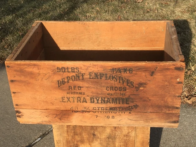 Vintage Dupont Explosives Extra Dynamite Box Crate Case