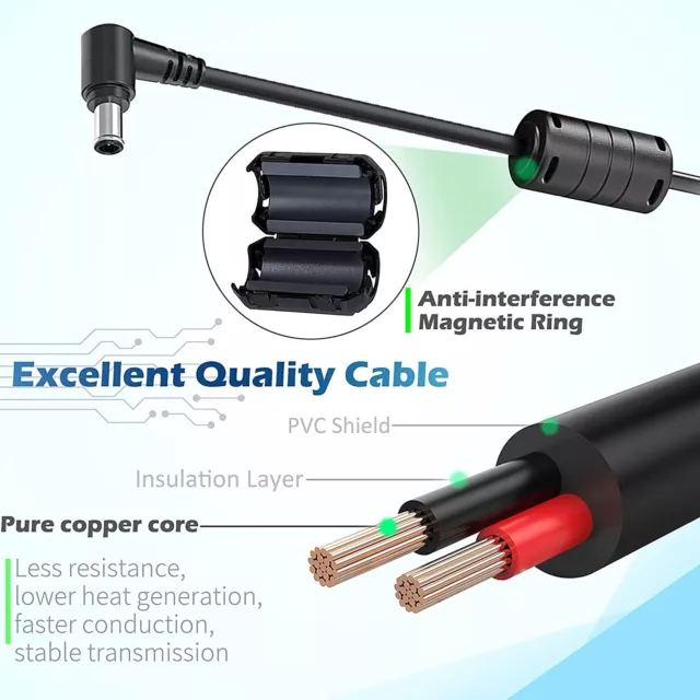 AC Adapter Model DL90190400 Input 100-240V-50/60Hz 1.6A Output 19V-4A Power Cord