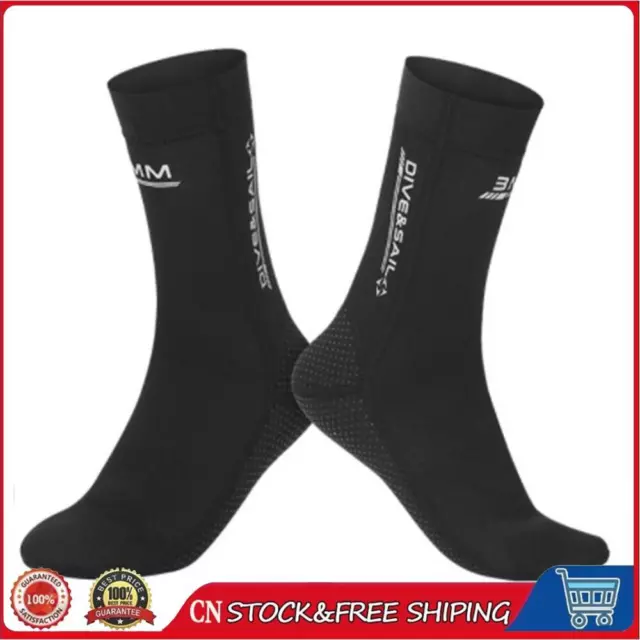 3mm Diving Socks Anti Slip Unisex Portable Neoprene for Men Women (Black XL)