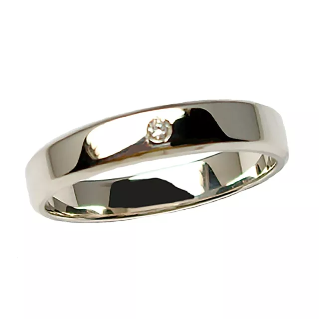 Coppia fedi nuziali anello matrimonio anelli per sposi in oro bianco e diamante 2