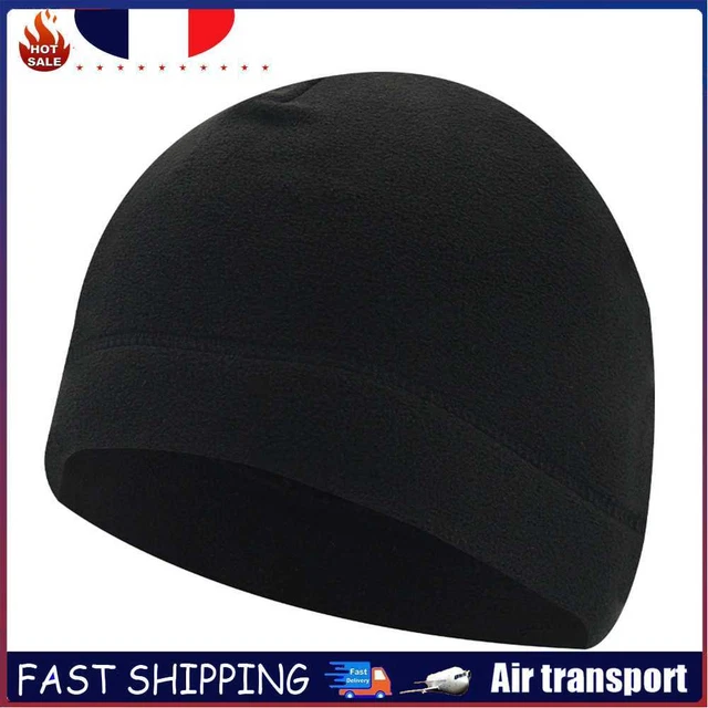 Winter Cycling Hat Fleece Warm Windproof Women Men Outdoor Ski Caps (Black)