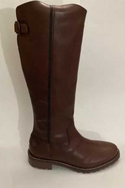 JOULES COMPTON CHESTNUT Brown Leather Knee High Riding Boots Uk 6