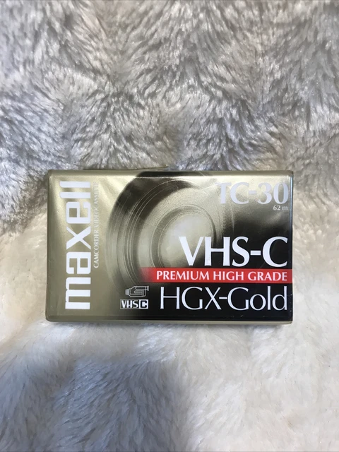 Nuevo casete de cinta de video Maxell de alto grado VHS-C HGX-Gold TC-30