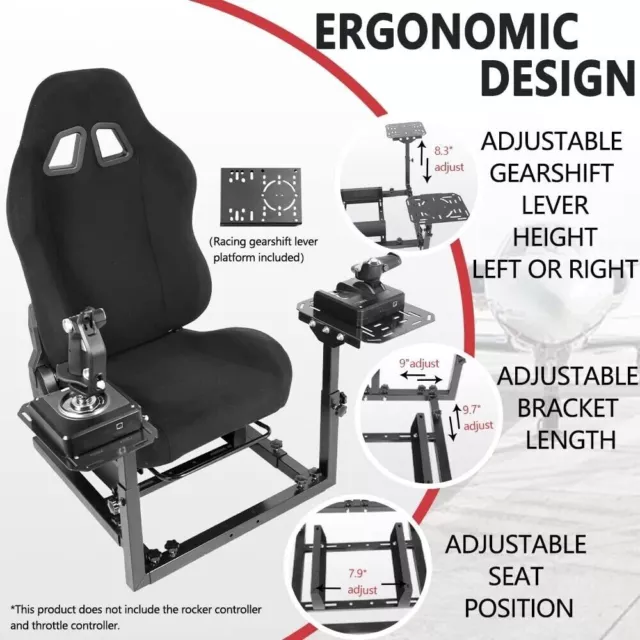 Supllueer Flight Simulation Cockpit with Seat fit Thrustmaster A10C Logitech X56 3