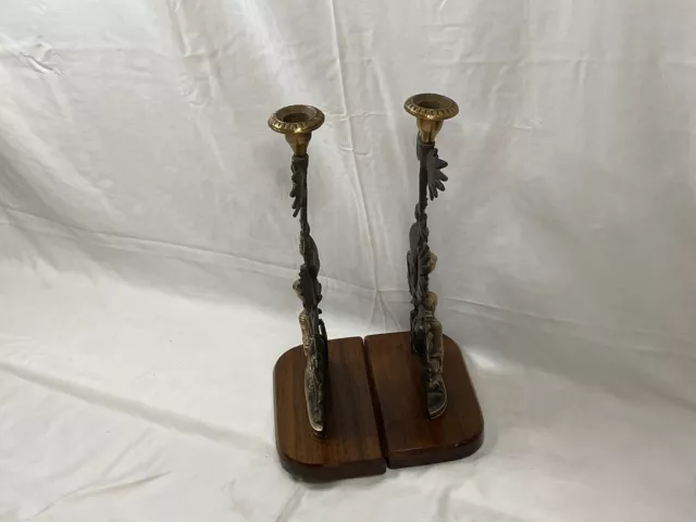 Victorian Brass Groandole 2 Candle stockholder’s  Antique  Circa early 1900s 3