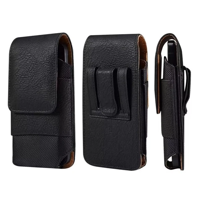 Pochette Ceinture Homme Pochette Ceinture Telephone Portable Porte-Téléphone Ceinture Homme - Cuir Marron Avec Porte-Cartes (6.9" Max) Pochette Ceinture Téléphone Banane Homme