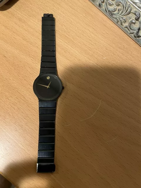 Movado Museum Watch   Ultra Thin Black Dial With Box