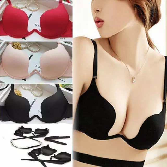 1, 2 or 3 pk MAX DEEPER CLEAVAGE ADD 2 CUP SIZE POWER PUSH UP BRA 32 -38  A-C 