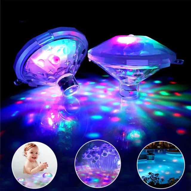 Floating LED Bath Lights Underwater Hot Tub RGB Colorful Lazy Spa Disco Lamp