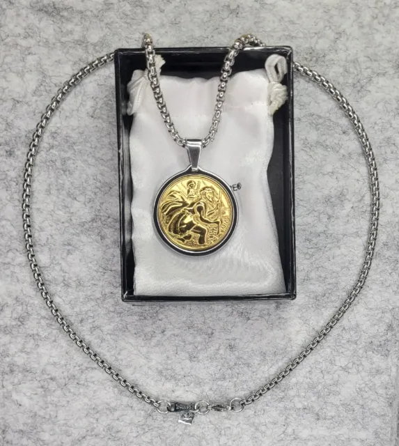 Gestalt Couture Tungsten Carbide 18kt Gold Plated St. Christopher Medallion