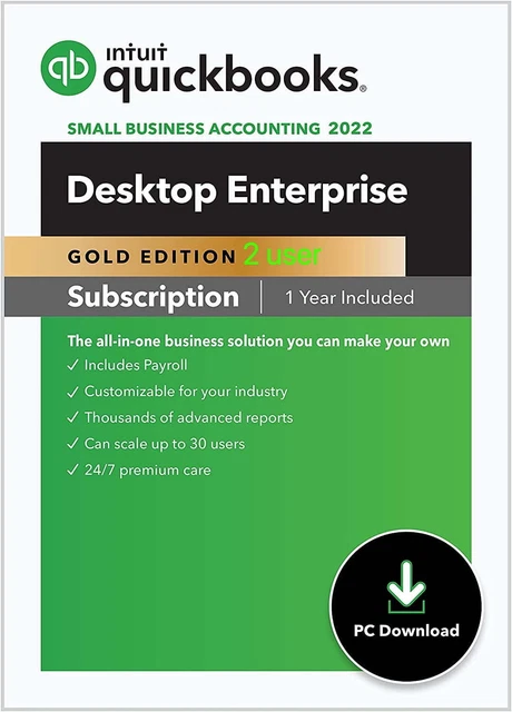 2 user QuickBooks Enterprise Gold 2023 (Annual Subscription) + PAYROLL INCLUDED