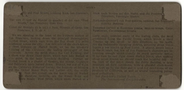 Stereo-Fotografie H.C. White Co, London, Ansicht San Francisco, Market & Postst 2