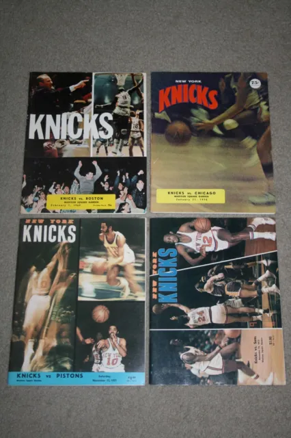 (4) 1969 1970 1971 1972 Knicks PROGRAMS + CLIPPINGS * Celtics Bulls Pistons Suns