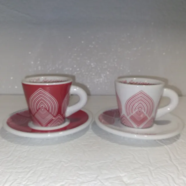 Bialetti 4 Tazzine Caffe Espresso Arte, Four Art Espresso Cups, Ceramic