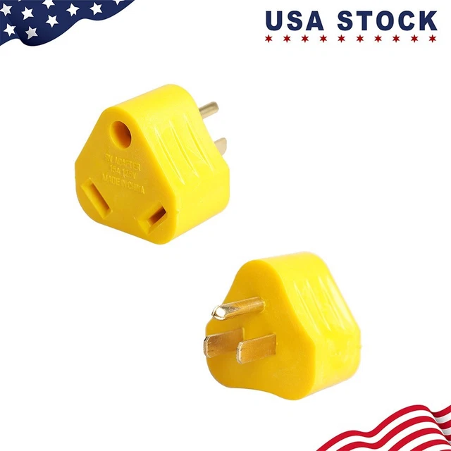 RV ELECTRICAL ADAPTER Plug 15AMP Male to 30AMP Female Motorhome Camper