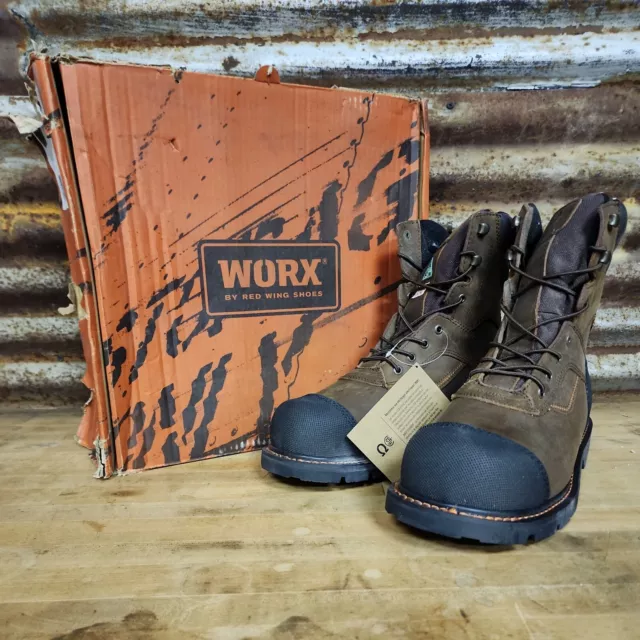 WORX BY RED Wing Men’s Steel Toe Work Boots 5908 ESR Puncture Resistant ...
