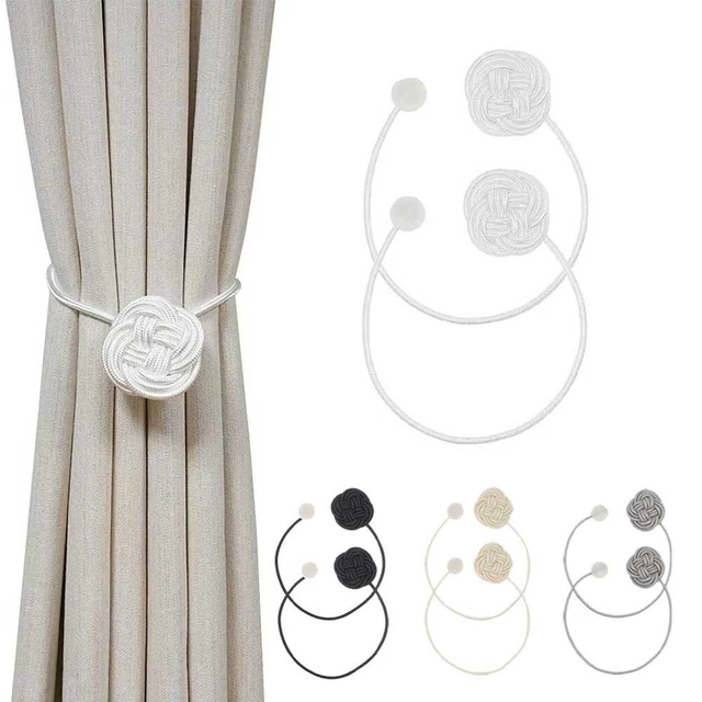 2/4 Magnetic Curtain Tie Backs Clips Ball Buckle Holder Home Window Decor Gifts