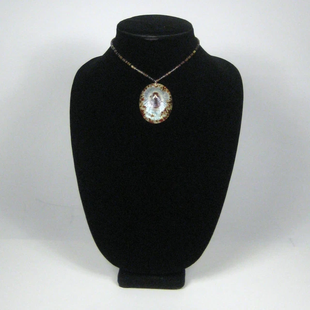 Seashell Pendant Necklace 14 In Beaded Jewelry Shell Beach Sea Collar FLAW