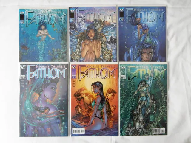 Michael Turner's Fathom Lot of 6 Issues #1 - #4 including 2 variant covers of #1