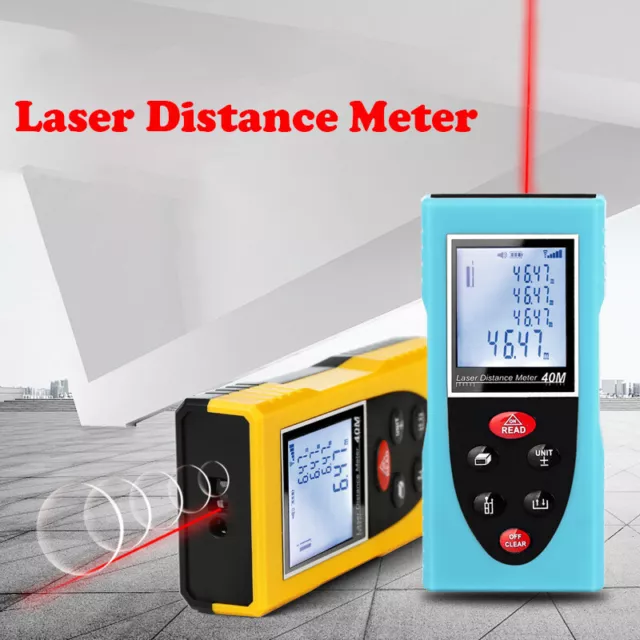 40m-100m Digital Laser Distance Meter Measurer Area Volume Range Finder Measure