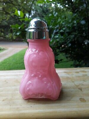 EAPG Pink Opaque Footed Scroll Salt Shaker Consolidated Lamp & Glass Co.