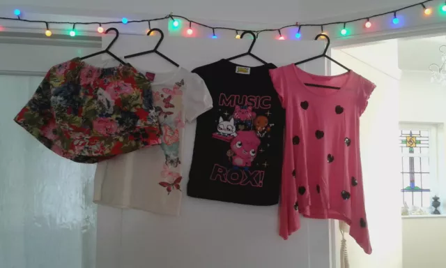 Girls H&M Hennes Skirt Emma Bunton Moshi Monsters Tops - Ages 6-7 Years - BUNDLE
