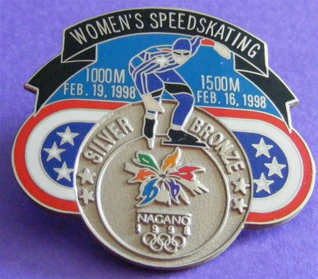 NAGANO 1998 OLYMPIC Games Logo PIN - Silver Bronze Medal