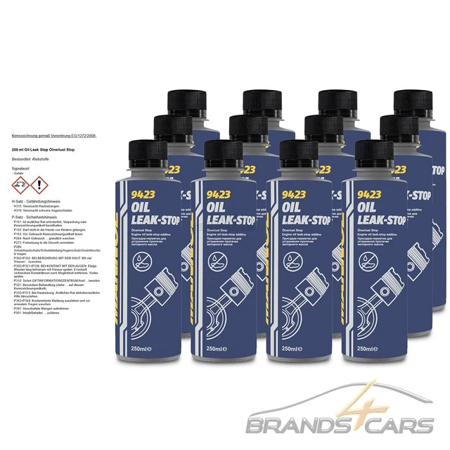 12x 250 ml MANNOL OIL LEAK STOP SIGILLANTE MOTORE PERDITA OLIO STOP PERDITA OLIO