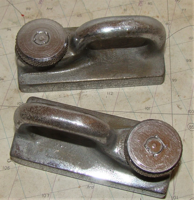 Pair Vintage Chromed Bronze Genoa Lead Cars for 1" T-Track