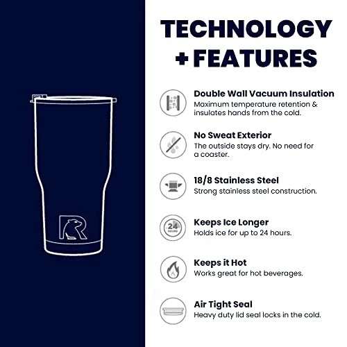 RTIC 30 oz Insulated Tumbler Stainless Steel Coffee Travel Mug with Lid Spill... 3