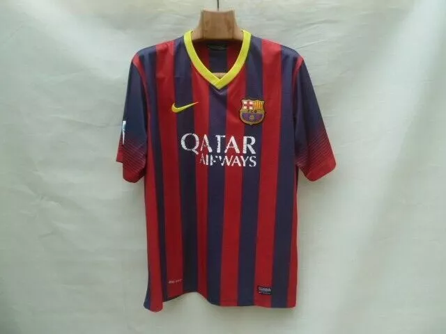 FC Barcelona Nike 2013 2014 Home Soccer Jersey Shirt Men's Large Red Blue Messi