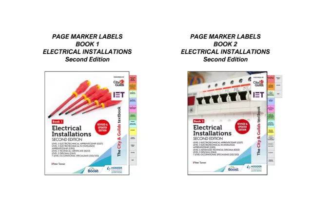 ELECTRICAL INSTALLATIONS C&G  18th EDITION BS7671 PAGE MARKERS TABS LABELS IET