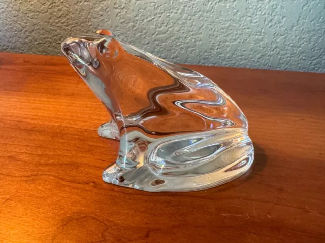 BACCARAT  Crystal Glass French  Frog Figurine Paperweight Gift