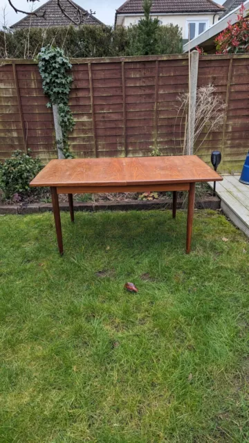 Vintage Retro Mid Century Solid Teak Extendable Dining Table