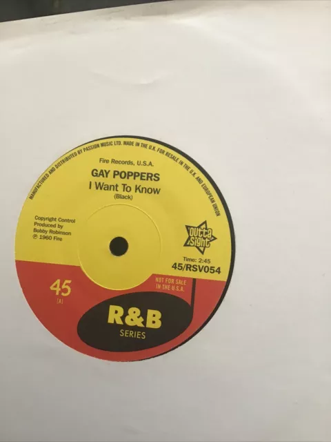 GAY POPPERS I Want To Know - R&B Soul 45 (Outta Sight ) Northern Soul 7" Listen