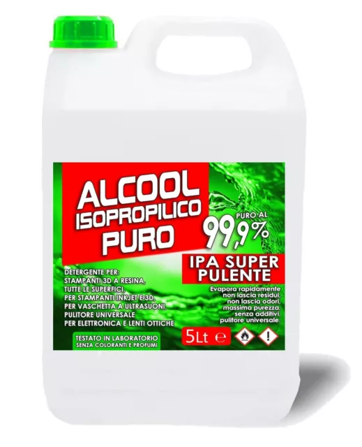 Alcool Isopropilico Isopropanolo Ipa Puro Pulizia Superfici 5 Lt Alcol