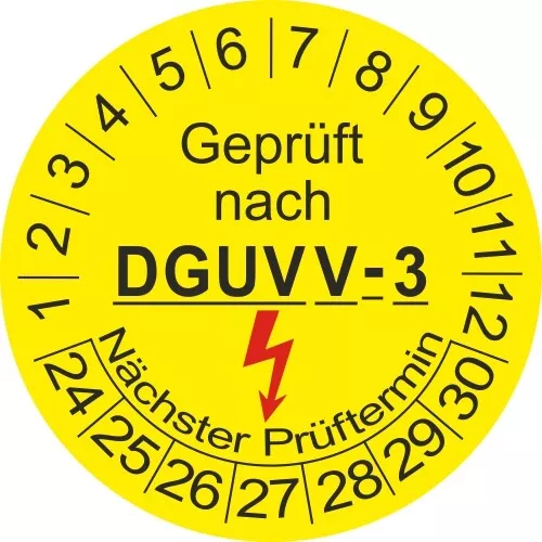 UVV BGV A3  DGUV V 3 Prüfplaketten 5061    2024 - 2030