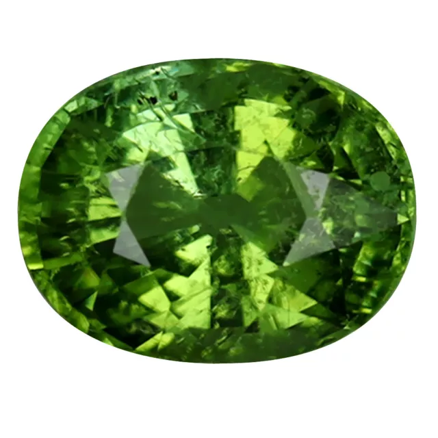 1.78 ct Shimmering Oval Cut (8 x 6 mm) Mozambique Green Tourmaline Gemstone