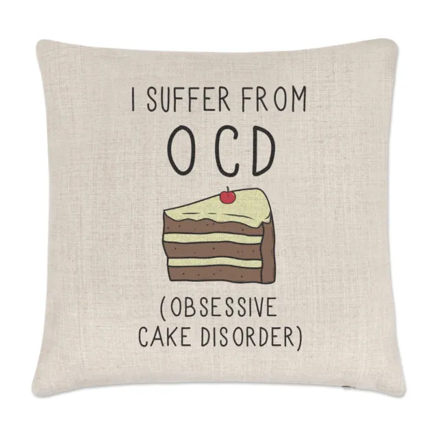 Copricuscino in lino DOC I Suffer From Obsessive TORTE Disorder - Cuscino divertente