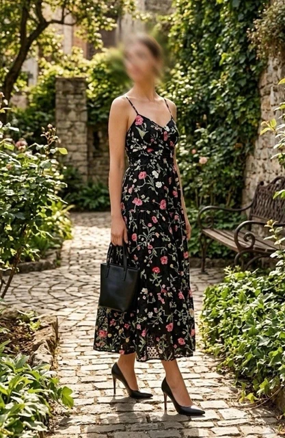 ZARA BLACK PRINTED Sleeveless Cutwork Embroidered Midi Dress Size L 8741/060 37.10 - PicClick UK ZARA BLACK PRINTED Sleeveless Cutwork Embroidered Midi Dress Size L 8741/060 37.10 - PicClick UK