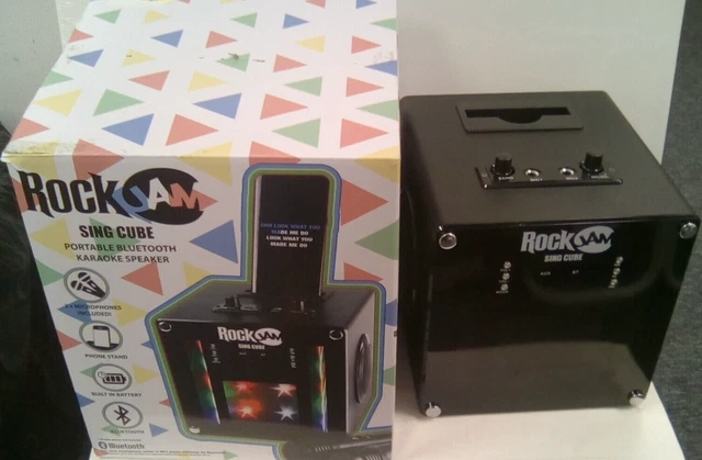 Rock jam Sing Cube Working No Charge Cable. Used. Includes Microphones Rock jam Sing Cube Working No Charge Cable. Used. Includes Microphones