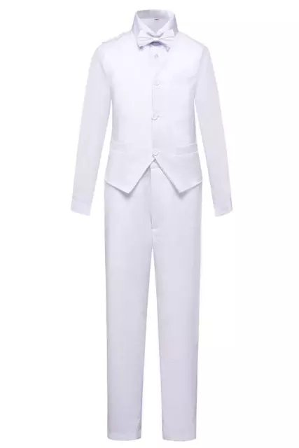 Addneo Boys Formal Suits Set for Kids Complete Outfit, White 4pc, 10