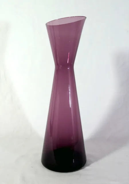 MORGANTOWN Glass Vase Amethyst Purple 12" TALL MCM Modernist Design