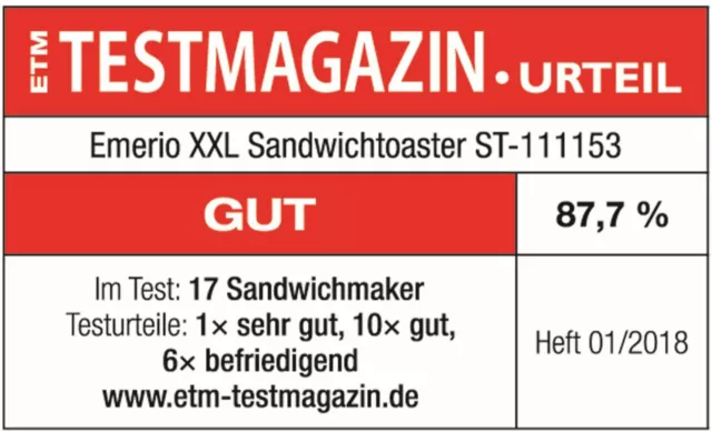 Großer XXL-Sandwich-Toaster Emerio ST-111153 für 4 Toast-Scheiben Sandwich-Maker 2