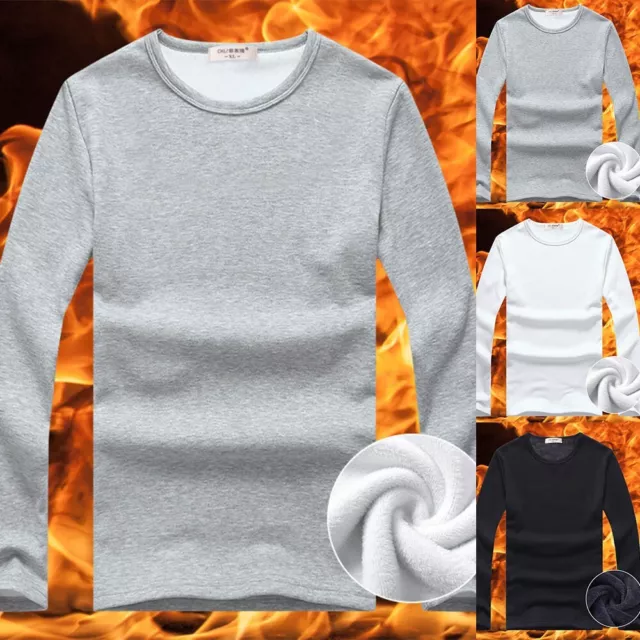 Herren Thermounterwäsche Tops T-Shirt Slim Warme Winter Unterhemd Unterwäsche