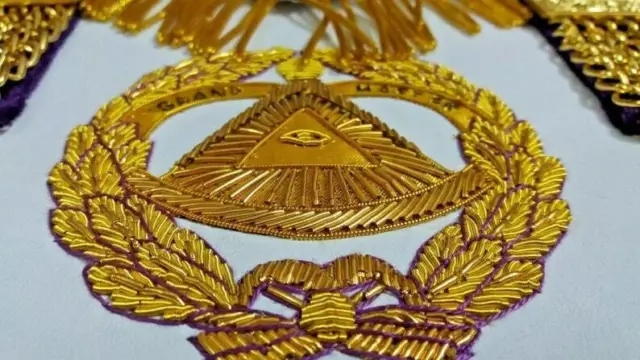 Masonic grand master apron collar & cuff's purple 2